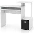 thumbnail image 1 of WYDK Computer Desk with Drawer, 39.5’’ Writing Desk with Storage Shelf, Keyboard Tray, Study Table for Kids Rooms, Wood Vanity Makeup Table, Small Desk for Bedroom, Living Room, Home Office (White), 1 of 10