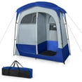 thumbnail image 1 of WYDK Double Room Shower Tent, Oversize Space Privacy Tent with Floor, Removable Rain Fly, Inside Pocket, Clothesline, Top Hook, Portable Outdoor Changing Tent for Dressing, Camping, Toilet(Blue), 1 of 9
