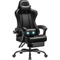 thumbnail image 1 of WYDK Gaming Chair, Video Game Chair with Footrest and Massage Lumbar Support, Ergonomic Computer Chair Height Adjustable with Swivel Seat and Headrest (Dark Black), 1 of 7