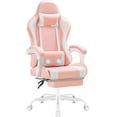 thumbnail image 1 of WYDK Gaming Chair, Video Game Chair with Footrest and Massage Lumbar Support, Ergonomic Computer Chair Height Adjustable with Swivel Seat and Headrest (Pink), 1 of 14