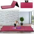 thumbnail image 1 of WYDK Gymnastics Yoga Exercise Mat - Extra Thick Folding Tumbling Mat for Home Gym With Carrying Handles 4'x8'x2 Anti-Tear Fitness Aerobics Crash Panel for Kids, Adult,Burgundy, 1 of 8