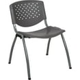 thumbnail image 1 of WYDK Home and Office Gray Plastic Stack Chair with Perforated Back - Guest Chair, 1 of 10