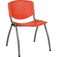 thumbnail image 1 of WYDK Home and Office Orange Plastic Stack Chair with Perforated Back - Guest Chair, 1 of 11