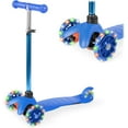 thumbnail image 1 of WYDK Kids Mini Kick Scooter Toy w/ Light-Up Wheels, Height Adjustable T-Bar, Foot Break - Blue, 1 of 13