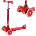 thumbnail image 1 of WYDK Kids Mini Kick Scooter Toy w/ Light-Up Wheels, Height Adjustable T-Bar, Foot Break - Red, 1 of 14