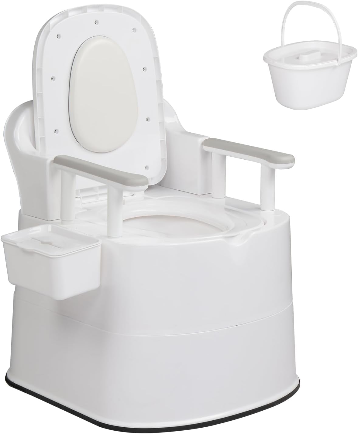 WYDK Large Portable Toilet for Elder, Commode with 5 Gallon Bucket Inner, Lightweight Camping RV Toilet for Adult, Kids, Boat, Van, Travel (Upgrade)
