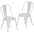 thumbnail image 1 of WYDK Metal Chairs Outdoor Indoor Dining Chairs Side Stackable Chic Restaurant Bistro Cafe Tolix Chairs with Back, Set of 2, Kitchen Farmhouse Pub Trattoria Industrial Metal Bar Chairs,White, 1 of 9