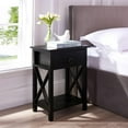 thumbnail image 1 of WYDK Night Stand Bedside Table with Drawer Wooden Side Tables Bedroom Night Stands Small Nightstand End Table with Drawer and Shelf Ideal for Small Spaces Bed Side Table/Night Stand - Black, 1 of 10
