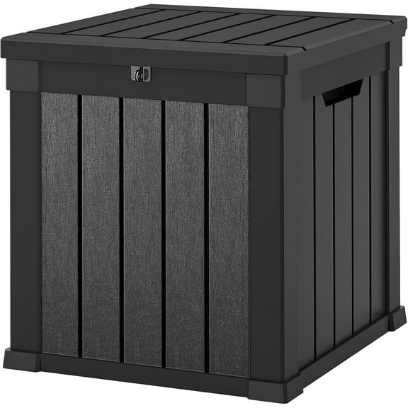 WYDK Outdoor Storage Box, Weather-Resistant Resin Deck Box, 51-Gallon Storage Container for Patio Cushions, Pool Accessories, Garden Tools, Lockable, Easy Maintenance, Black