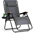 thumbnail image 1 of WYDK Oversized Padded Zero Gravity Chair, Foldable Patio Recliner, 30" Wide Seat Anti Gravity Lounger with Cup Holder, Support 400 LBS (Gray), 1 of 15