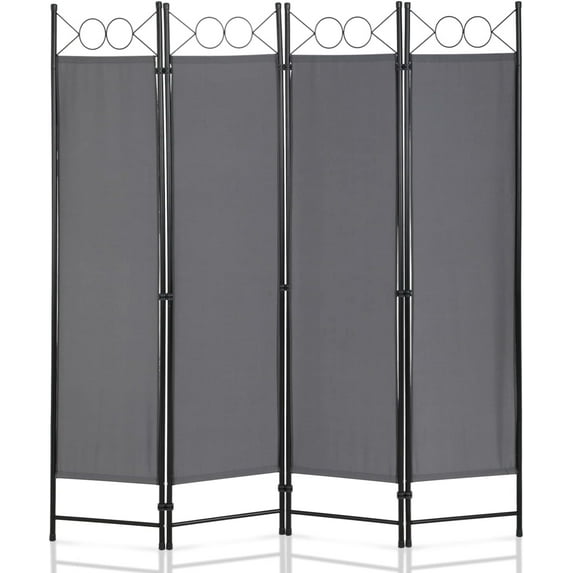 WYDK Room Dividers and Folding Privacy Screens, 4 Panel 68 Inch Tall Portable Steel Frame & Fabric Surface Room Seperating Wall Divider, Room Partitions and Freestanding for Home Office, Grey