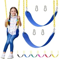 WYDK Swings for Outdoor Swing Set - Pack of 2 Swing Seat Replacement Kits with Heavy Duty Chains - Backyard Swingset Playground Accessories for Kids (Blue)