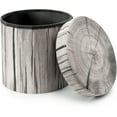 thumbnail image 1 of WYDK Tree Stump Stool, Storage Ottoman 15 Inch Fake Tree Stumps Log Stool Storage, Artificial Tree Trunk, Perfect Footstool Kids Toy Chest, Rustic Log Cabin Decor Bench, Pedestal - Light Gray, 1 of 11