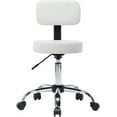 thumbnail image 1 of WYDK White Rolling Chair with Wheels – Adjustable Office Stool with Back Support, Spa Pedicure Chair, Swivel Task Chair for Salon, Esthetician, Facial, Medical Use, 1 of 4