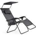 thumbnail image 1 of WYDK Zero Gravity Chair with Shade Canopy, Reclining Lounge Chair with Adjustable Canopy Removable Headrest, Cup Holder, Folding Zero Gravity Lawn Chair for Patio Poolside, Assembly-Free, Black, 1 of 18