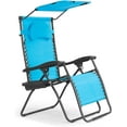 thumbnail image 1 of WYDK Zero Gravity Chairs, X-Large Folding Lounge Lawn Chair with Adjustable Backrest, Headrest, Cup Holder, Canopy for Patio Pool Porch Deck, Blue, 1 of 10