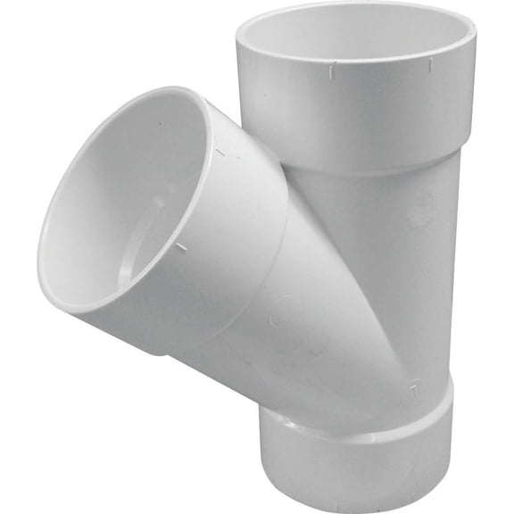 WYE PVC S&D 45DEG HUB 3IN