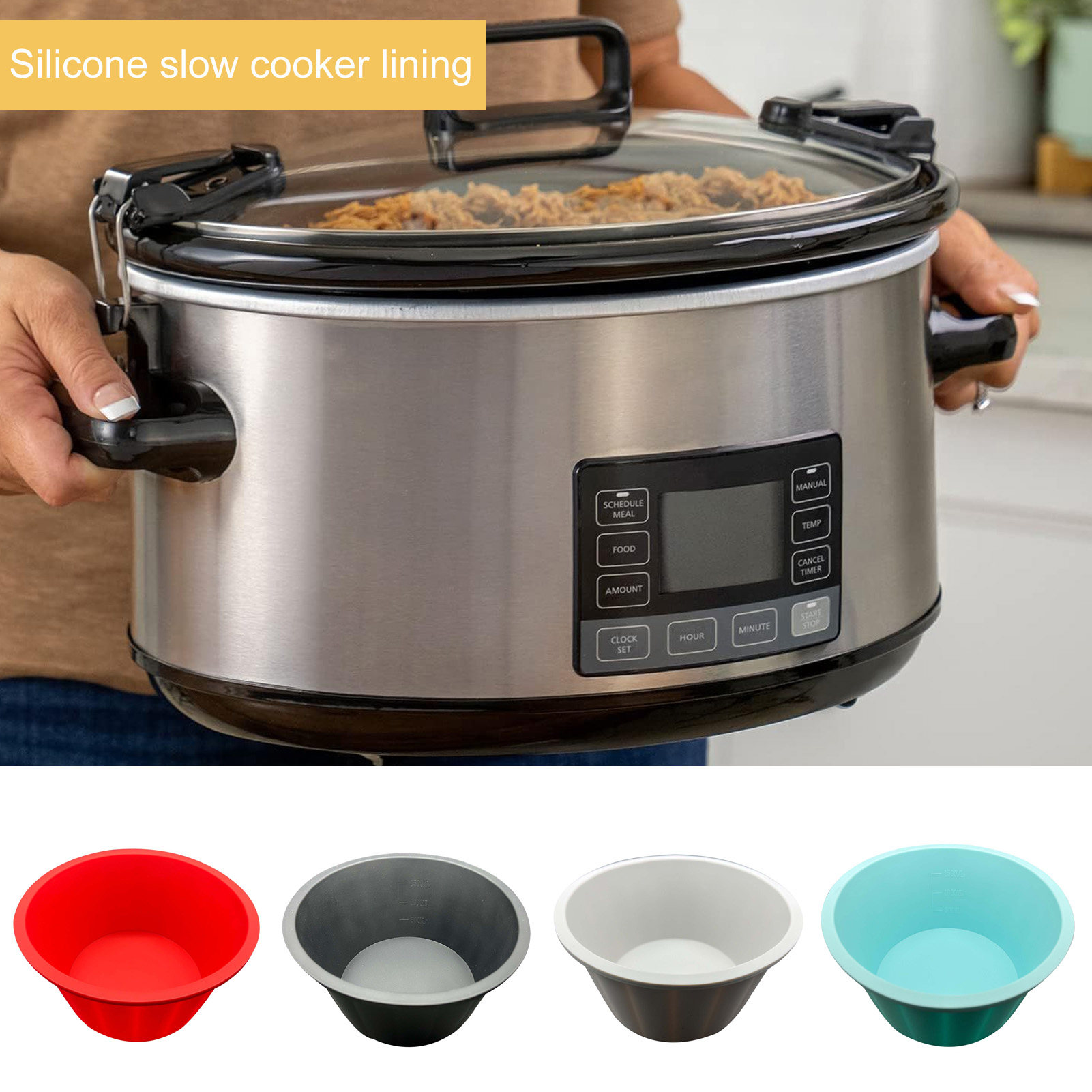WYFCFF Stewing Pot Liner Foodgrade Silicone Slow Cooker Liner 5QT6QT