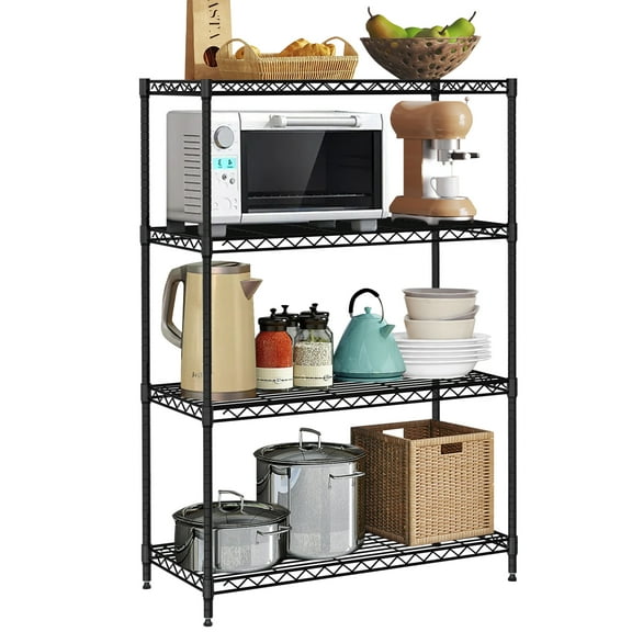 WYGMAV 1-Tier Metal Wire Shelving Unit, Adjustable, 36"W x 14"D x 54"H, Black