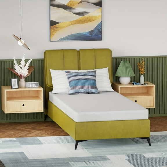 WYGMAV 6 Inch Twin Mattress with Removable Cover, Memory Foam Mattress, White