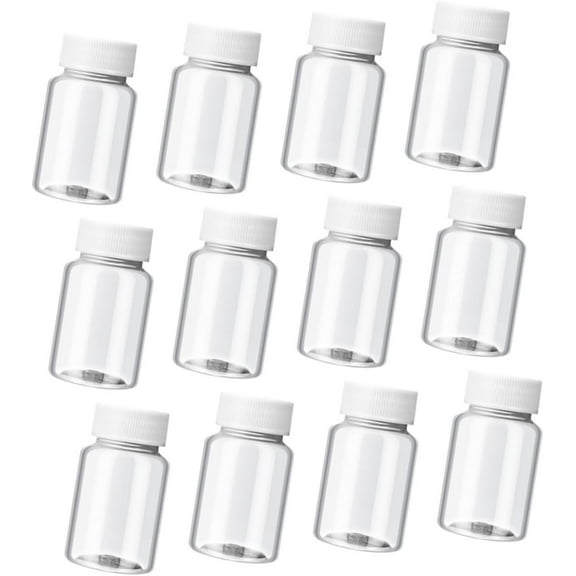 WYJ 12pcs small liquid medicine medicine bottles with caps bottles with cap portable travel size bottles Small mouth transparent bottle filling Reagent bottle pp travel-0614