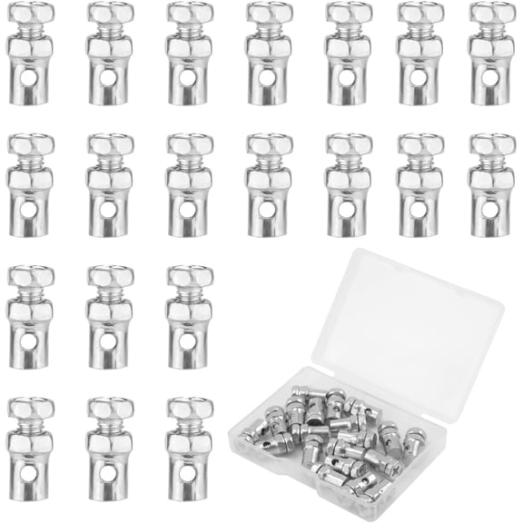 WYJ 20pcs Universal 1/8" Throttle Brake Cable Ends, Go Kart Throttle Cable Stops Locks Bicycle Brake Cable Crimp Ends for Bike Motorcycles Scooters Lawn Mowers Tractors (Silver)-0614