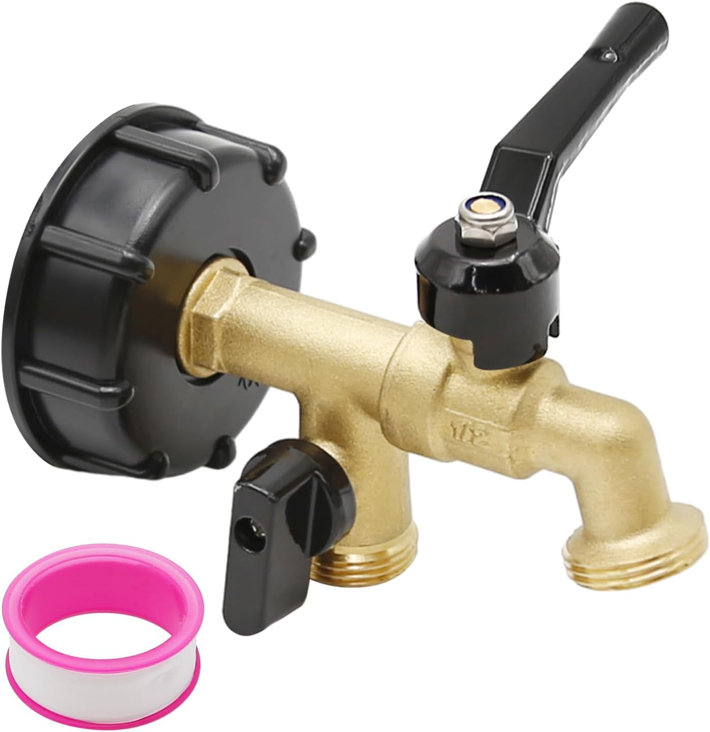 WYJ 275330 Gallon IBC Tote Water Tank Adapter, 2.36" Double Faucets