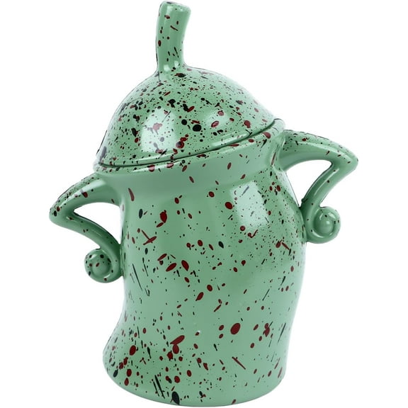 WYJ Food Storage Canister with Attitude, Food Storage Jars Container Multipurpose Unique Interesting PVC Cute Cafe Jar with Lid Kitchen Canisters for Candy Cookie Rice Sugar (Green)-0614