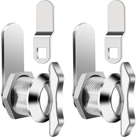 WYJ RV Compartment Camper Storage Door Latch Chrome Finish Zinc Alloy - 2pcs 5/8" Thumb Operated Offset Cam Lock for Cabinet Mailbox Drawer-0614