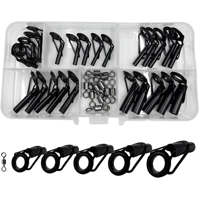WYJ Rod Tip Repair Kit, Stainless Steel Ceramic Fishing Rod Tips Replacement Kit, Guide Ring