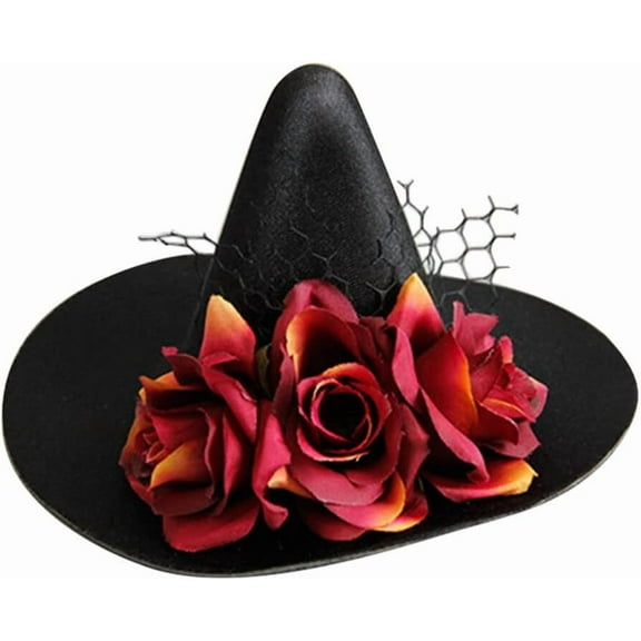 WYJ halloween wizard hat halloween barrettes happy halloween headband Mini Top Hat Fascinator clip halloween witch headpiece mini hat clips for women accessories men and women Gothic-0614