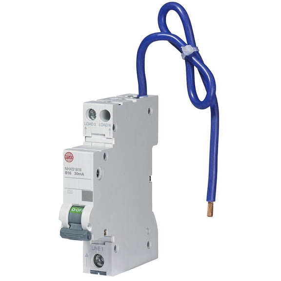 WYLEX - 16A 30mA RCBO single module B Curve
