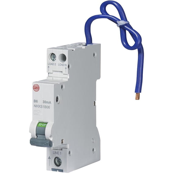 WYLEX - 6A 30mA RCBO single module B Curve