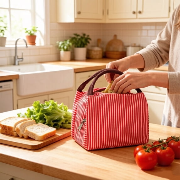 WYLHCEK Lunch Bag Insulation Leakproof Lunch Box Portable Reusable Large Capacity Lunch Box for Women & Men Work, Picnic, Travel, Camping, Blcak