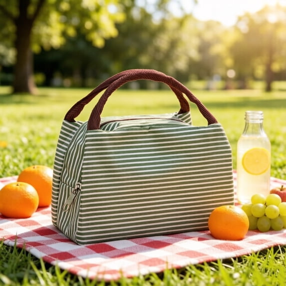 WYLHCEK Lunch Bag Insulation Leakproof Lunch Box Portable Reusable Large Capacity Lunch Box for Women & Men Work, Picnic, Travel, Camping, Blcak
