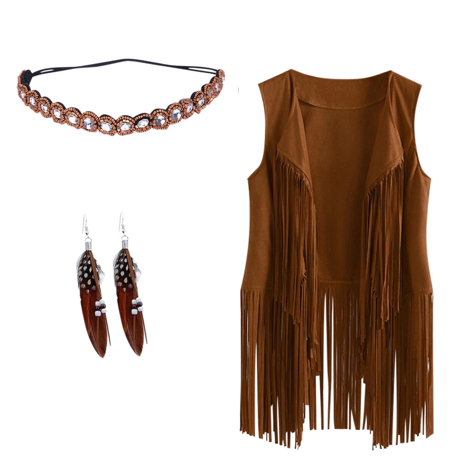 WYMPDSVI Ladies Fringe Coat Women Faux Suede Vest Long Sleeveless