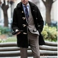 WYMPDSVI Men's Toggle Duffle Coat Long Sleeve Hoodied Loose Fit Classic
