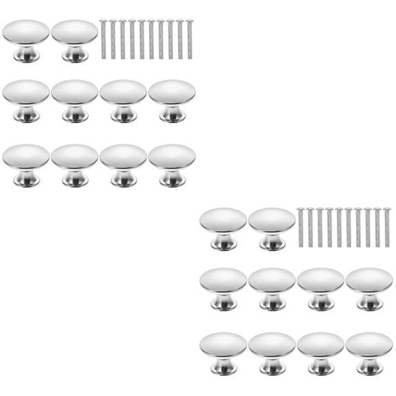 WYN 20 pcs Silver Cabinet Knobs Kitchen Cabinet Door Knobs Brushed Nickel Round Knobs with Screws