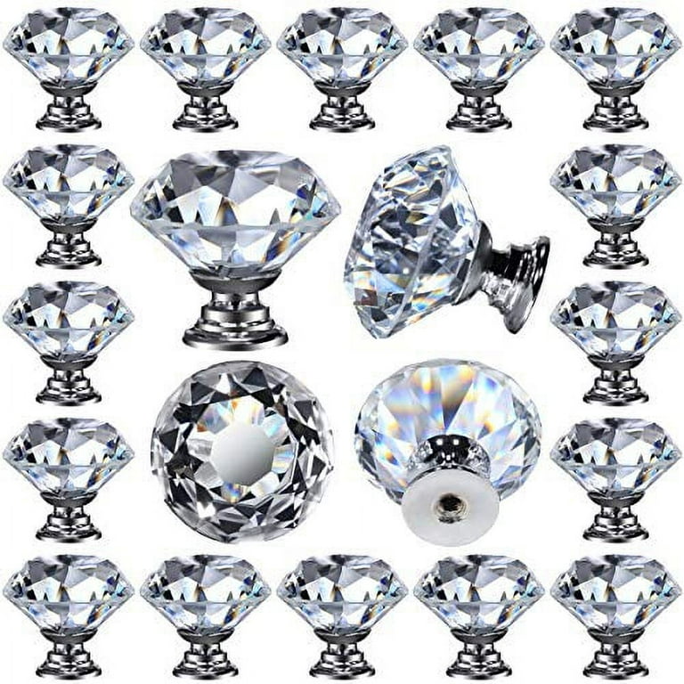 25 pcs Crystal Glass Knobs Cabinet Drawer Pulls 30 mm Diamond Shape for Kitchen Bathroom Dresser and Cupboard 25 pcs Crystal Glass Knobs Cabinet Drawer Pulls 30 mm Diamond Shape for Kitchen Bathroom Dresser and Cupboard