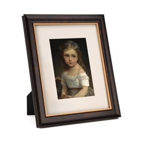 8x10 Black Bronze and Gold 2 Tone Vintage Studio Picture Frame, Two Way Display, Hand Crafted Solid Wood Profile, Creamy Museum Archival Matted to 5x7 inch, Gold Trim
