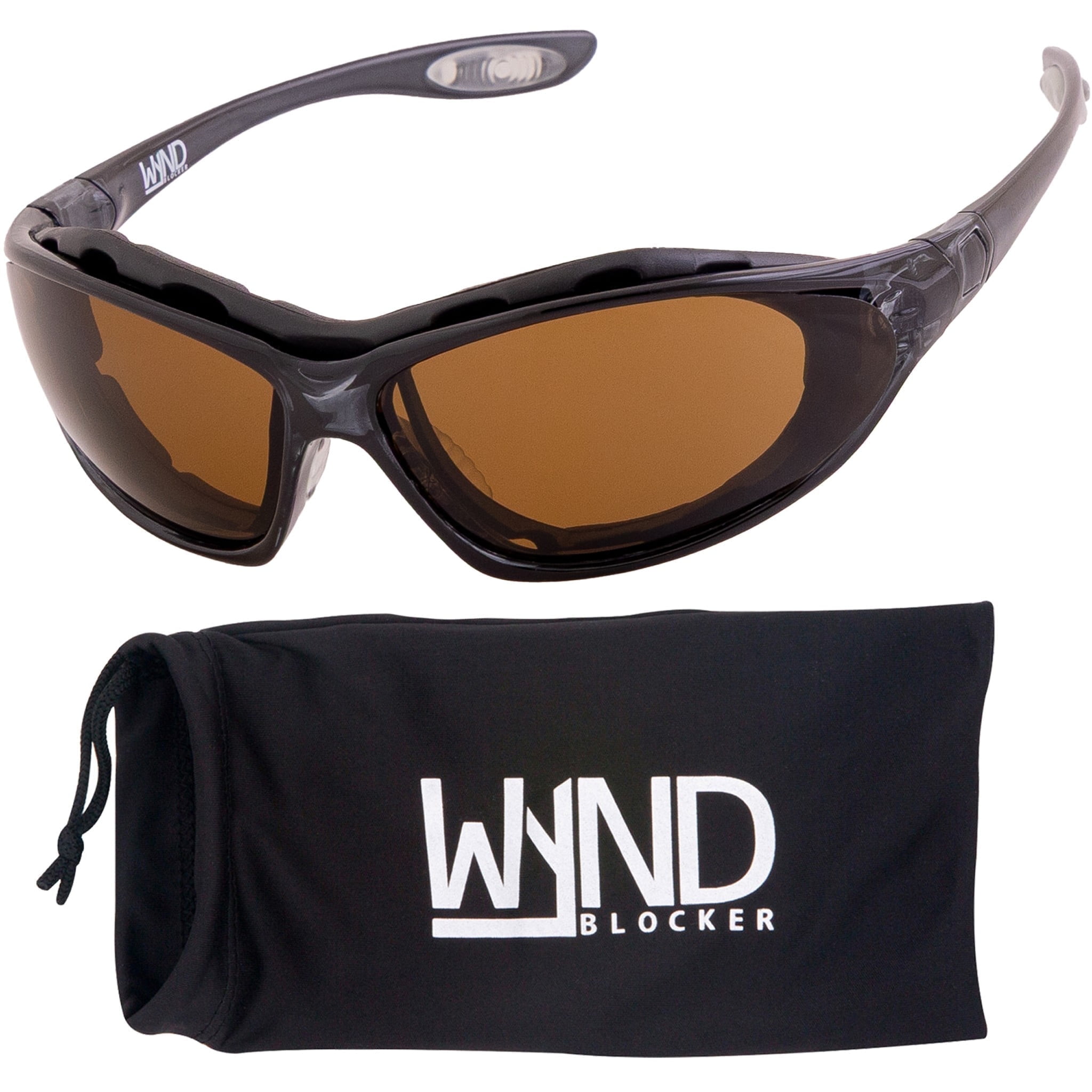 WYND Blocker Kraken Motorcycle Riding Glasses Dry Eye Sunglasses (M336 - Crystal, Amber)
