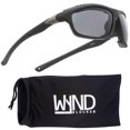 thumbnail image 1 of WYND Blocker Murph Polarized Wind Resistant Sunglasses Motorcycle Riding Glasses (M335 - Black, PZ Smoke), 1 of 6