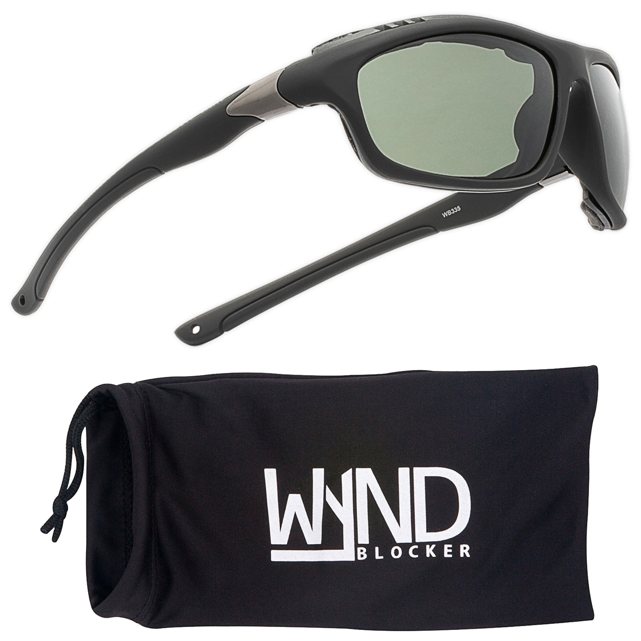WYND Blocker Murph Wind Resistant Sunglasses Motorcycle Riding Dry Eye Glasses (M335 - Black, Verdant)