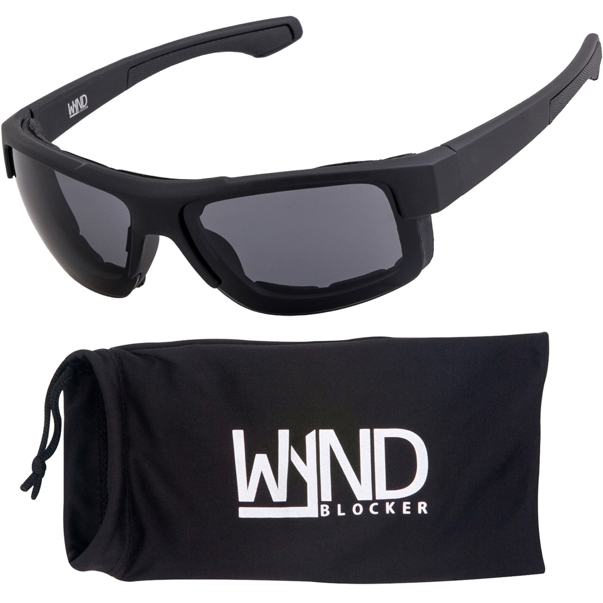 WYND Blocker Nova Wind Resistant Motorcycle Riding Sunglasses Dry Eye Glasses (M337 - Black, Smoke)