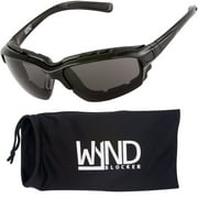 WYND Blocker Wind Resistant Sunglasses Motorcycle Riding Dry Eye Glasses Model 331, Black