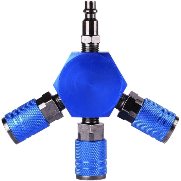 WYNNsky Air Splitter, 3-Way Manifold with 3 Pieces Industrial Coupler and Plug, Air Compressor Hose Accessories Quick Connect Fittings