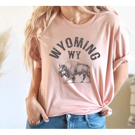 WYOMING Graphic Short sleeve Tees Plus Size