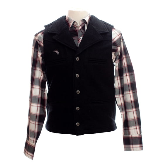 WYOMING TRADERS Adult Male Buckaroo Wool Vest, Regular, Color: Black, Size: L (VBBL)