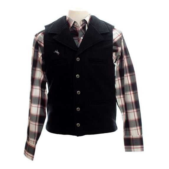 WYOMING TRADERS Adult Male Buckaroo Wool Vest, Regular, Color: Black, Size: XL (VBB1)