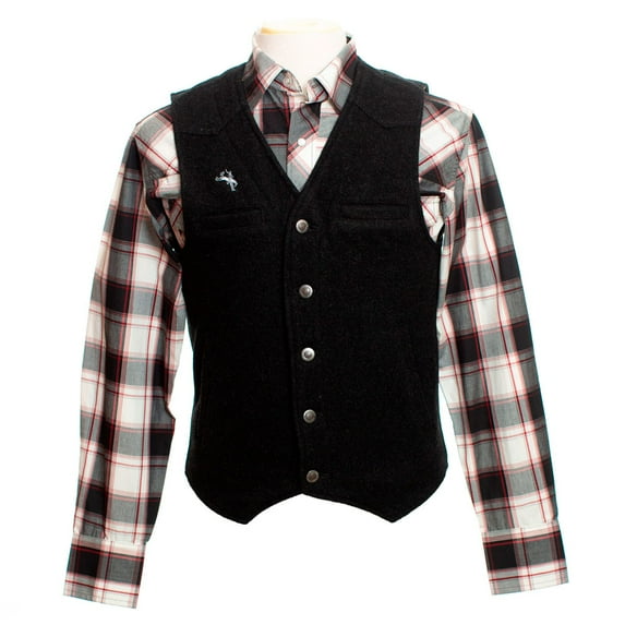 WYOMING TRADERS Adult Male Wyoming Wool Vest, Regular, Color: Black, Size: 2XL